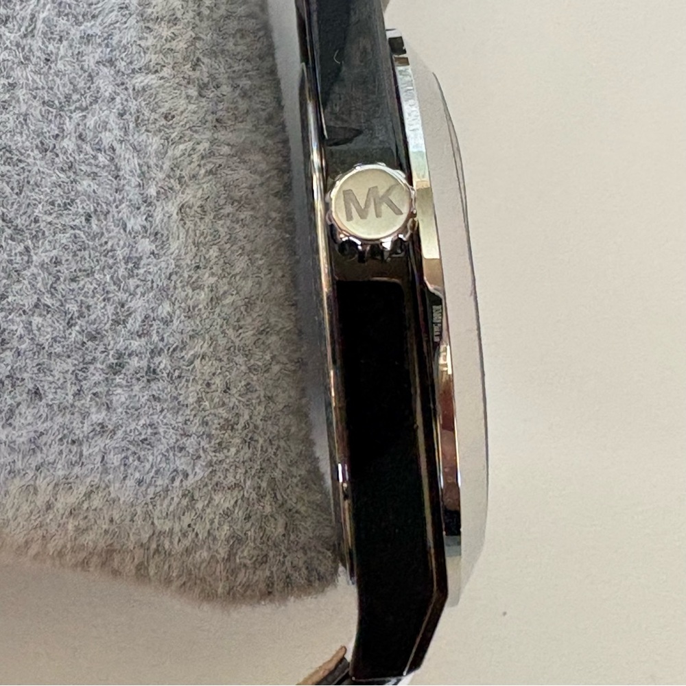 Michael Kors Channing Three Hand Zebra Print Leather Buckle Strap Closure Watch - Picture 7 of 16